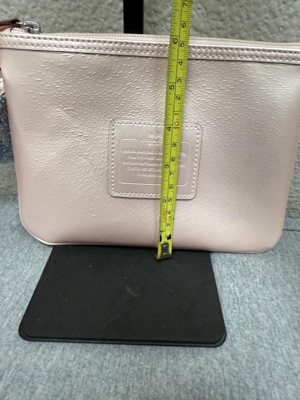 Coach Metallic Light Pink Wristlet with Charm - Picture 9 of 9